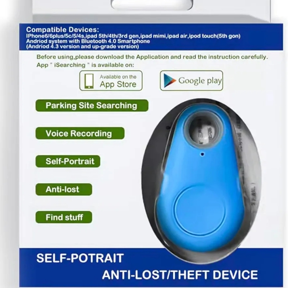 Bluetooth Anti-Lost Keychain Device Alarm GPS Tracker For Apple Samsung - Blue
